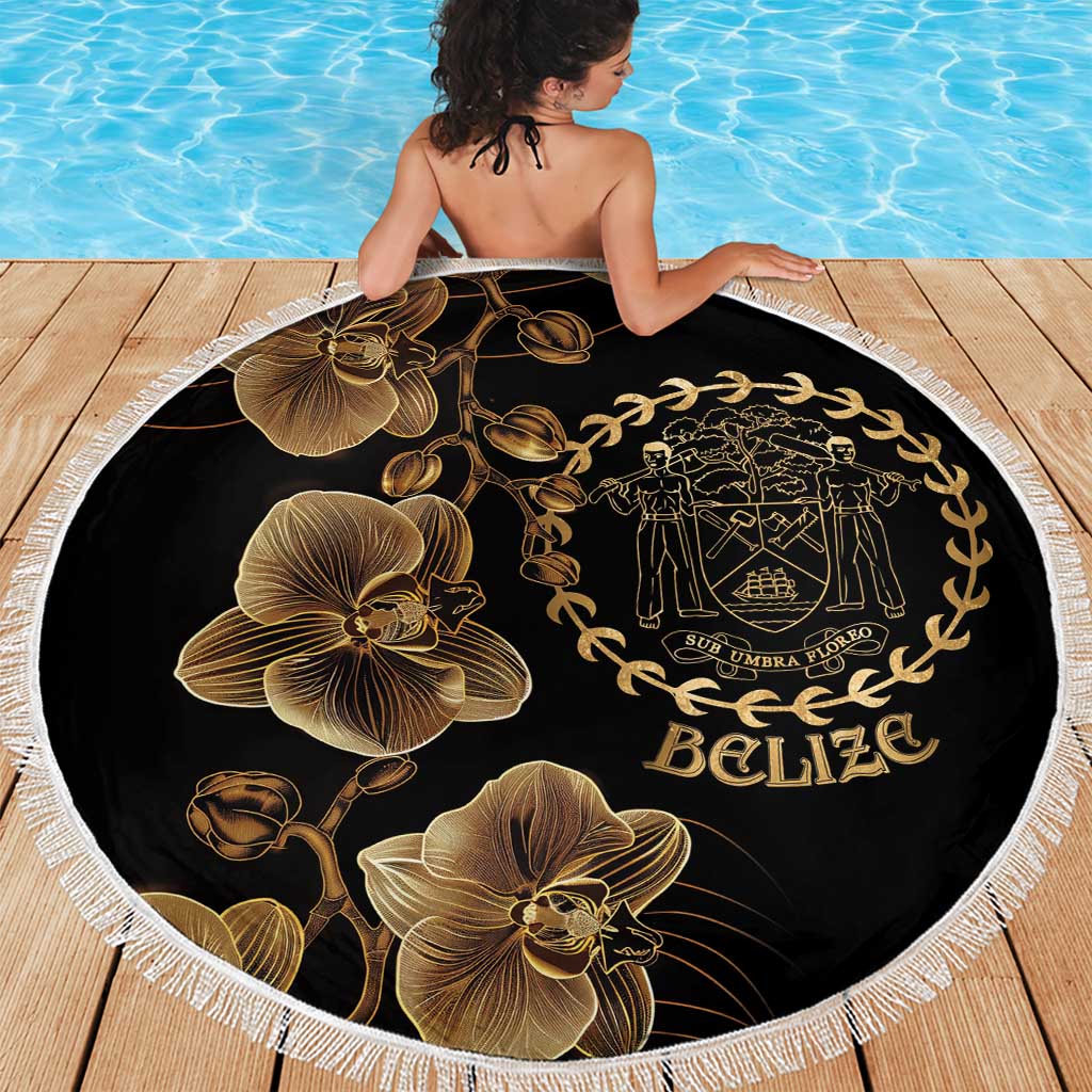 Belize Gold Orchid Beach Blanket Luxury Stylized