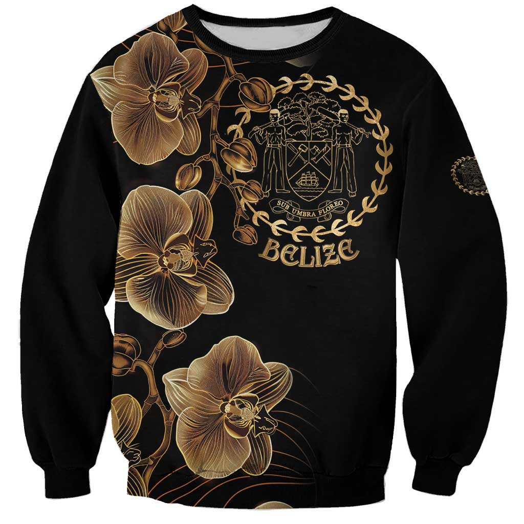 Belize Gold Orchid Sweatshirt Luxury Stylized