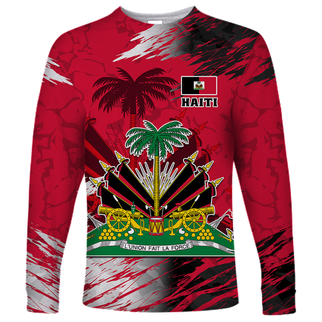 Personalised Haiti 1964 Long Sleeve Shirt Ayiti Coat Of Arms With Flag - Wonder Print Shop