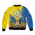 Ukraine Independence Day Bomber Jacket Ukrainian Dove Sunflower - Wonder Print Shop