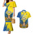 Ukraine Independence Day Couples Matching Mermaid Dress and Hawaiian Shirt Ukrainian Dove Sunflower - Wonder Print Shop