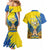 Ukraine Independence Day Couples Matching Mermaid Dress and Hawaiian Shirt Ukrainian Dove Sunflower - Wonder Print Shop