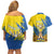 Ukraine Independence Day Couples Matching Off Shoulder Short Dress and Hawaiian Shirt Ukrainian Dove Sunflower - Wonder Print Shop