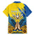 Ukraine Independence Day Family Matching Puletasi and Hawaiian Shirt Ukrainian Dove Sunflower - Wonder Print Shop