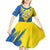 Ukraine Independence Day Kid Short Sleeve Dress Ukrainian Dove Sunflower - Wonder Print Shop