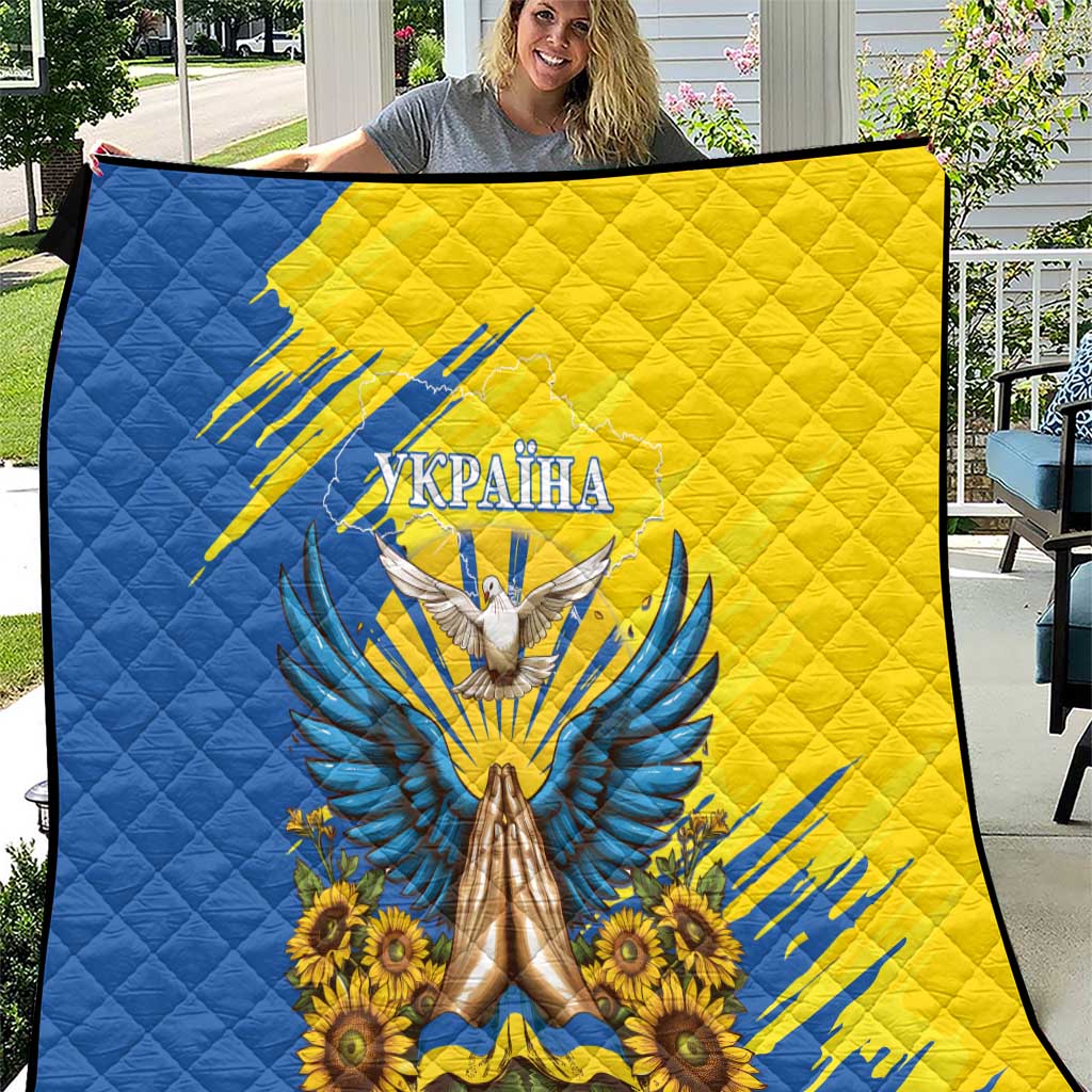 Ukraine Independence Day Quilt Ukrainian Dove Sunflower