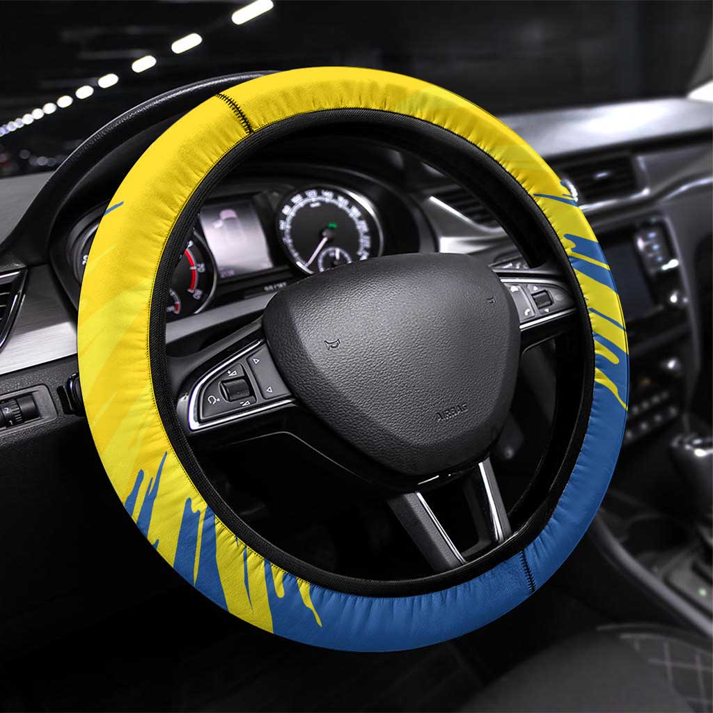 Ukraine Independence Day Steering Wheel Cover Ukrainian Dove Sunflower - Wonder Print Shop