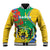 Gabon Independence Day Baseball Jacket Gabonaise Flamboyant African Pattern - Wonder Print Shop