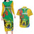 Gabon Independence Day Couples Matching Long Sleeve Bodycon Dress and Hawaiian Shirt Gabonaise Flamboyant African Pattern - Wonder Print Shop