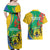 Gabon Independence Day Couples Matching Off Shoulder Maxi Dress and Hawaiian Shirt Gabonaise Flamboyant African Pattern - Wonder Print Shop