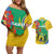 Gabon Independence Day Couples Matching Off Shoulder Short Dress and Hawaiian Shirt Gabonaise Flamboyant African Pattern - Wonder Print Shop