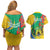 Gabon Independence Day Couples Matching Off Shoulder Short Dress and Hawaiian Shirt Gabonaise Flamboyant African Pattern - Wonder Print Shop