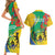 Gabon Independence Day Couples Matching Short Sleeve Bodycon Dress and Hawaiian Shirt Gabonaise Flamboyant African Pattern - Wonder Print Shop