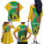 Gabon Independence Day Family Matching Off The Shoulder Long Sleeve Dress and Hawaiian Shirt Gabonaise Flamboyant African Pattern - Wonder Print Shop