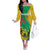 Gabon Independence Day Family Matching Off The Shoulder Long Sleeve Dress and Hawaiian Shirt Gabonaise Flamboyant African Pattern - Wonder Print Shop