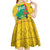 Gabon Independence Day Kid Short Sleeve Dress Gabonaise Flamboyant African Pattern - Wonder Print Shop