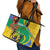 Gabon Independence Day Leather Tote Bag Gabonaise Flamboyant African Pattern - Wonder Print Shop