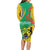 Gabon Independence Day Long Sleeve Bodycon Dress Gabonaise Flamboyant African Pattern - Wonder Print Shop