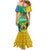 Gabon Independence Day Mermaid Dress Gabonaise Flamboyant African Pattern - Wonder Print Shop