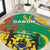 Gabon Independence Day Round Carpet Gabonaise Flamboyant African Pattern