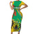 Gabon Independence Day Short Sleeve Bodycon Dress Gabonaise Flamboyant African Pattern - Wonder Print Shop