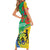 Gabon Independence Day Short Sleeve Bodycon Dress Gabonaise Flamboyant African Pattern - Wonder Print Shop