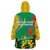 Gabon Independence Day Wearable Blanket Hoodie Gabonaise Flamboyant African Pattern - Wonder Print Shop