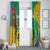 Gabon Independence Day Window Curtain Gabonaise Flamboyant African Pattern