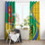 Gabon Independence Day Window Curtain Gabonaise Flamboyant African Pattern