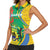 Gabon Independence Day Women Sleeveless Polo Shirt Gabonaise Flamboyant African Pattern - Wonder Print Shop