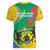 Gabon Independence Day Women V-Neck T-Shirt Gabonaise Flamboyant African Pattern - Wonder Print Shop