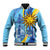 Uruguay Independence Day Baseball Jacket Sol de Mayo Erythrina Crista Galli - Wonder Print Shop