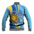 Uruguay Independence Day Baseball Jacket Sol de Mayo Erythrina Crista Galli - Wonder Print Shop