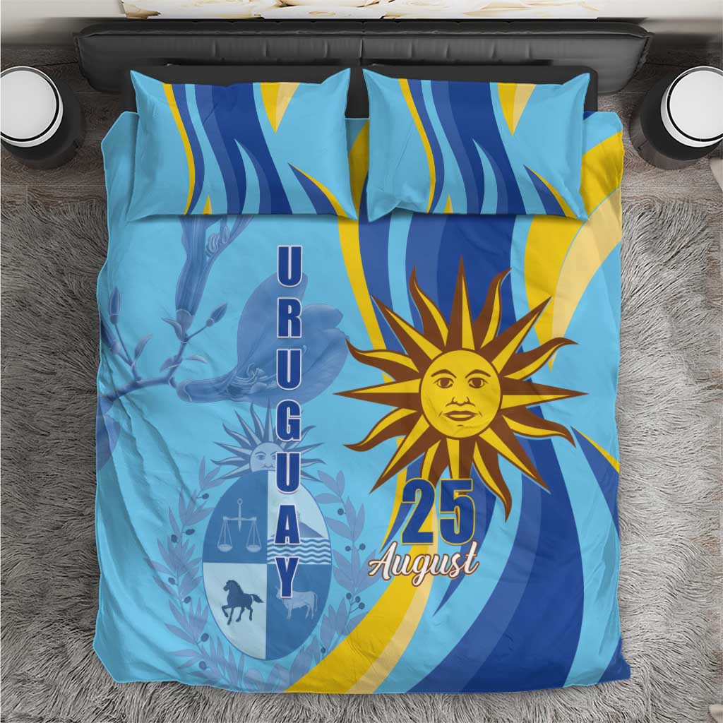 Uruguay Independence Day Bedding Set Sol de Mayo Erythrina Crista Galli - Wonder Print Shop