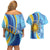 Uruguay Independence Day Couples Matching Off Shoulder Short Dress and Hawaiian Shirt Sol de Mayo Erythrina Crista Galli - Wonder Print Shop