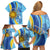 Uruguay Independence Day Family Matching Off Shoulder Short Dress and Hawaiian Shirt Sol de Mayo Erythrina Crista Galli - Wonder Print Shop