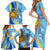 Uruguay Independence Day Family Matching Short Sleeve Bodycon Dress and Hawaiian Shirt Sol de Mayo Erythrina Crista Galli - Wonder Print Shop