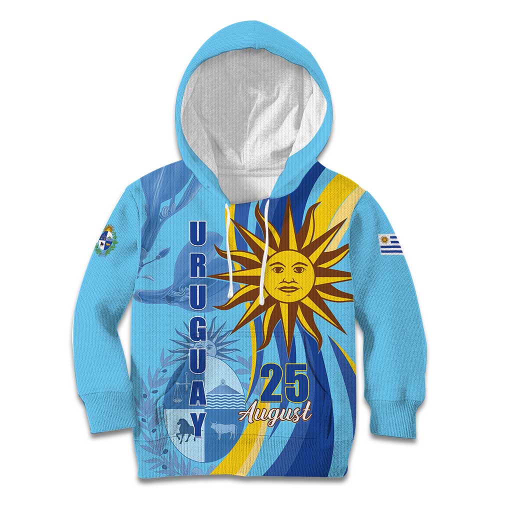 Uruguay Independence Day Kid Hoodie Sol de Mayo Erythrina Crista Galli - Wonder Print Shop