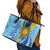 Uruguay Independence Day Leather Tote Bag Sol de Mayo Erythrina Crista Galli - Wonder Print Shop