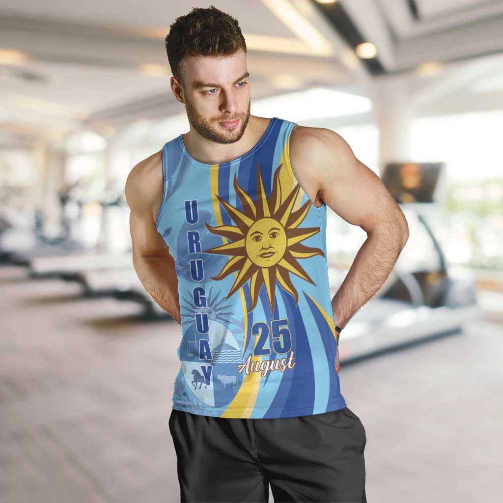 Uruguay Independence Day Men Tank Top Sol de Mayo Erythrina Crista Galli - Wonder Print Shop