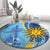 Uruguay Independence Day Round Carpet Sol de Mayo Erythrina Crista Galli