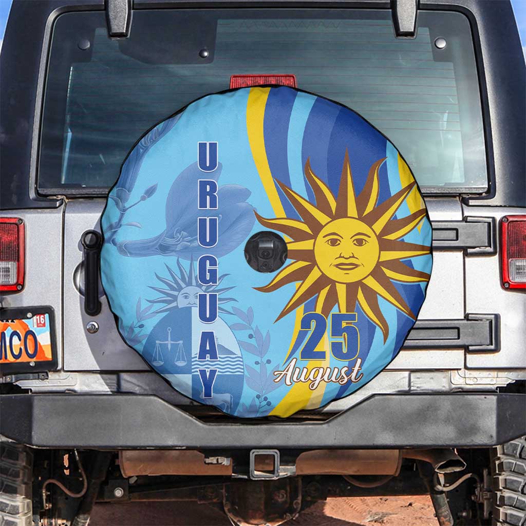 Uruguay Independence Day Spare Tire Cover Sol de Mayo Erythrina Crista Galli - Wonder Print Shop