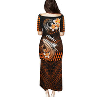 Long pulletasi dress, black back with shark and flower artwork, A-line skirt