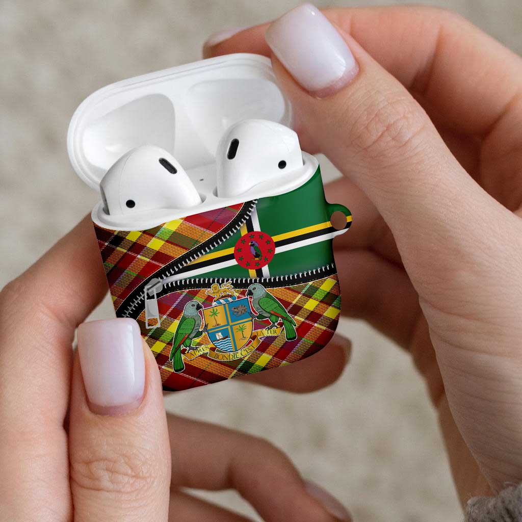 Dominica Creole Day AirPods Case Madras Pattern Zipper Stylized - Wonder Print Shop