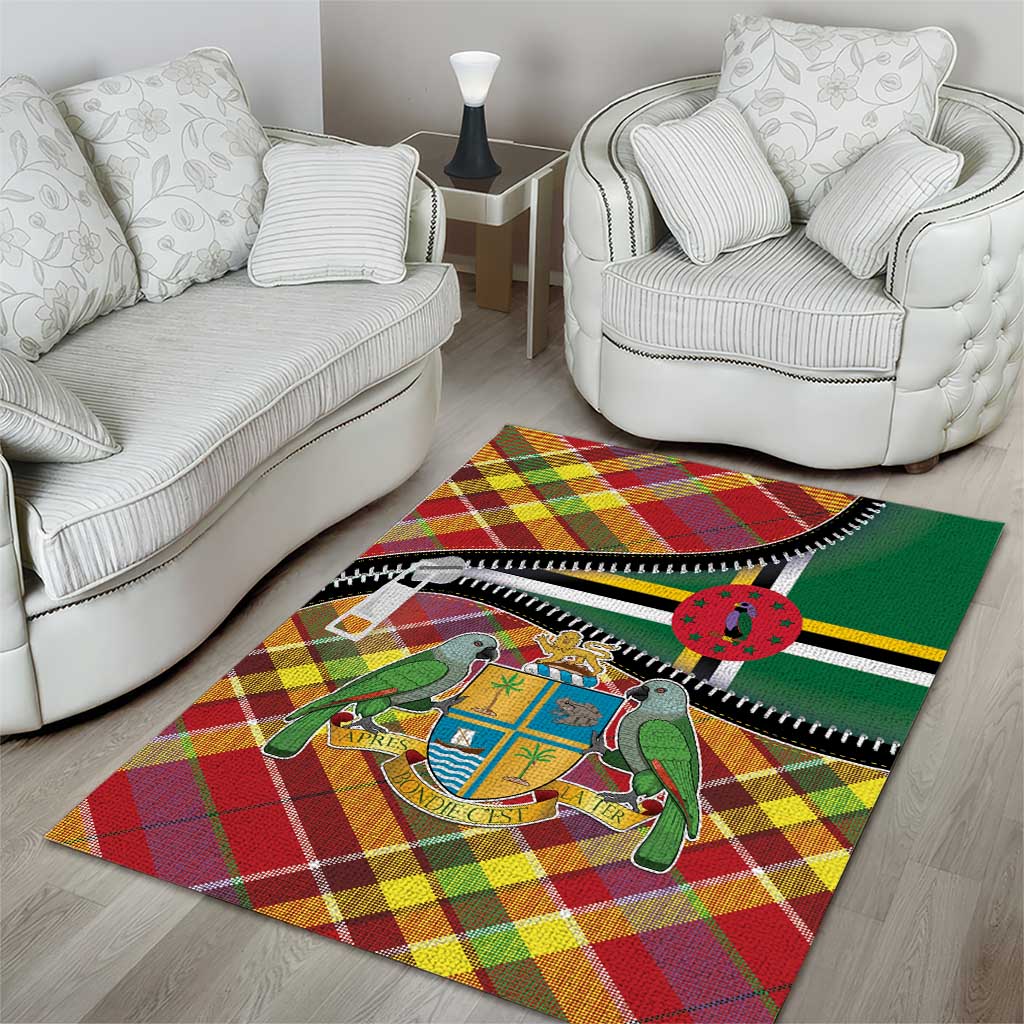 Dominica Creole Day Area Rug Madras Pattern Zipper Stylized - Wonder Print Shop
