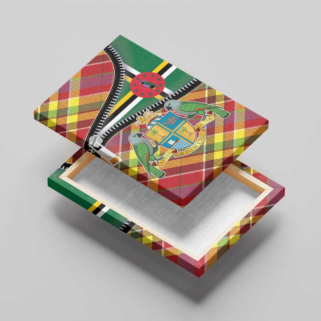 Dominica Creole Day Canvas Wall Art Madras Pattern Zipper Stylized - Wonder Print Shop