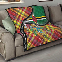 Dominica Creole Day Quilt Madras Pattern Zipper Stylized - Wonder Print Shop