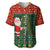 Custom South Africa Christmas Baseball Jersey Geseende Kersfees Santa Claus African Pattern - Wonder Print Shop