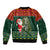 Custom South Africa Christmas Bomber Jacket Geseende Kersfees Santa Claus African Pattern - Wonder Print Shop