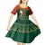 Custom South Africa Christmas Kid Short Sleeve Dress Geseende Kersfees Santa Claus African Pattern - Wonder Print Shop